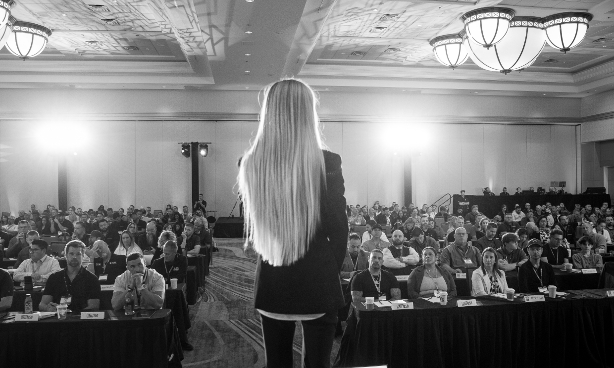 Natalie Dawson looking out at the audience Natalie Dawson looking out at the audience