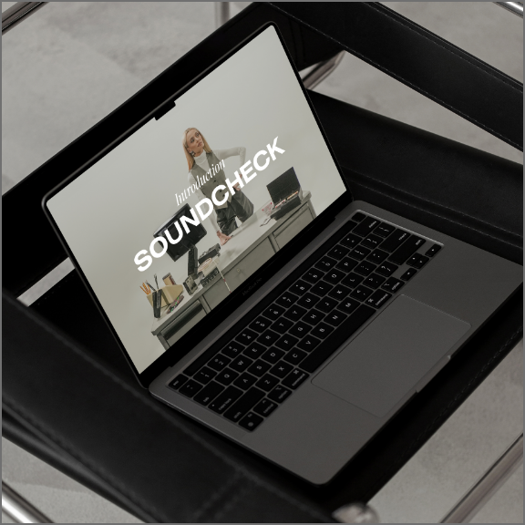 Laptop with "Sound Check" on it