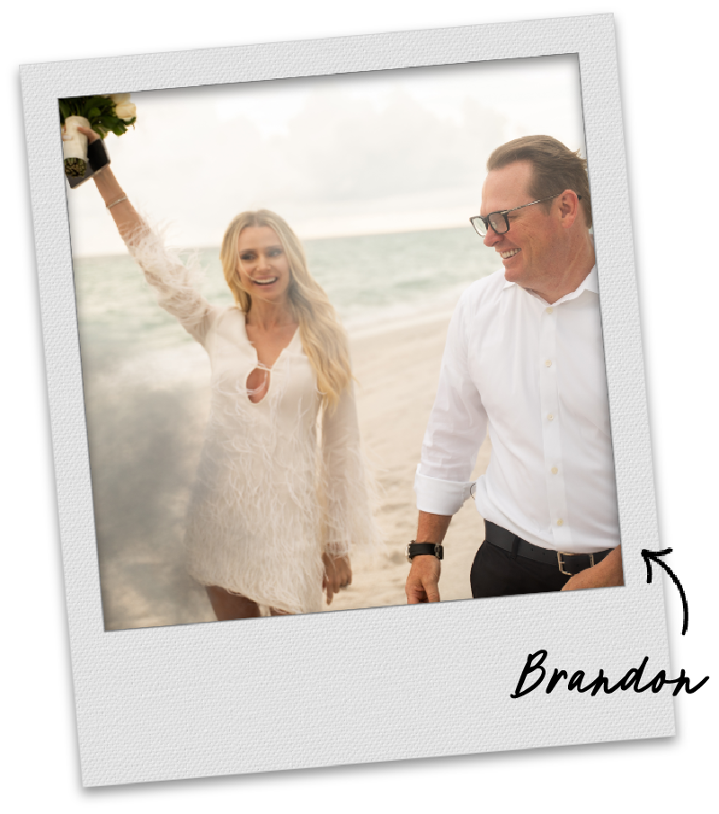 Polaroid of Brandon and Natalie Dawson wedding